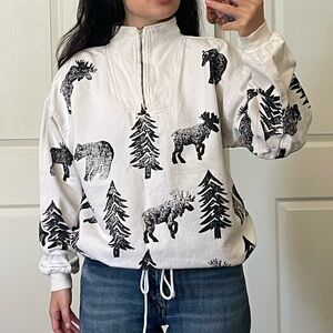 half zip crew neck jacket